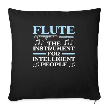 La flûte L’instrument pour les personnes intelligentes - Housse de coussin décorative 45 x 45 cm - noir - Devant