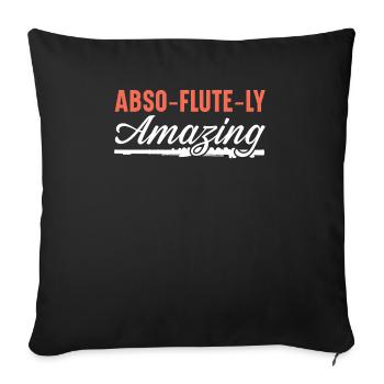 Abso-flute-ly Amazing Flute Player Musicien - Housse de coussin décorative 45 x 45 cm - noir - Devant