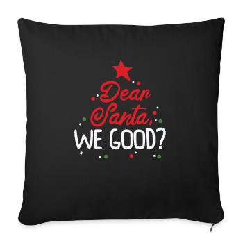 Dear Santa Christmas Holiday Typography - Sofa pillowcase 17,3'' x 17,3'' (45 x 45 cm) - black - Front