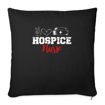 Hospice Nurse Cute Heart Hospice Staff Vintage Only - Sofa pillowcase 17,3'' x 17,3'' (45 x 45 cm) - black - Front