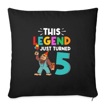 Bigfoot Party Supplies This Legend Just Turned 5 - Sofa pillowcase 17,3'' x 17,3'' (45 x 45 cm) - black - Front
