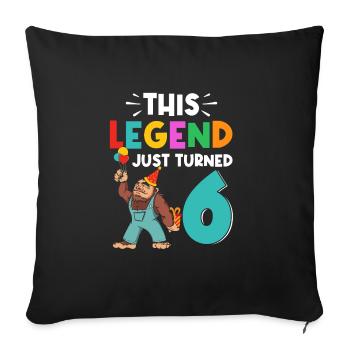 Bigfoot Party fournit cette légende qui vient d’avoir 6 ans - Housse de coussin décorative 45 x 45 cm - noir - Devant