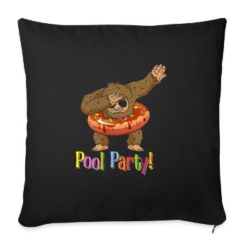 Bigfoot Party fournit Sasquatch Pool Party - Housse de coussin décorative 45 x 45 cm - noir - Devant