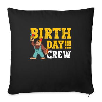 Bigfoot Party Supplies Sasquatch Birthday Crew - Sofa pillowcase 17,3'' x 17,3'' (45 x 45 cm) - black - Front