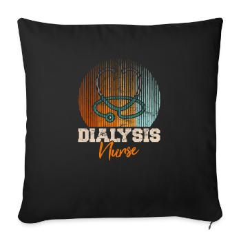 Technicienne en dialyse Infirmière en dialyse Néphrologie Nurs - Housse de coussin décorative 45 x 45 cm - noir - Devant