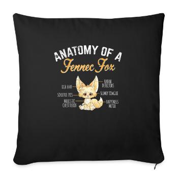 Anatomy Of A Fennec Fox Cute Fox Lover Kawaii Fenn - Sofa pillowcase 17,3'' x 17,3'' (45 x 45 cm) - black - Front