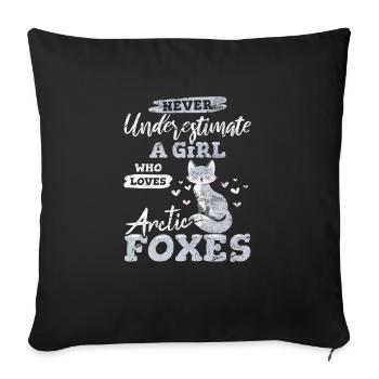 Arctic Fox Girl Who Loves Arctic Foxes Girl Fox C - Sofa pillowcase 17,3'' x 17,3'' (45 x 45 cm) - black - Front