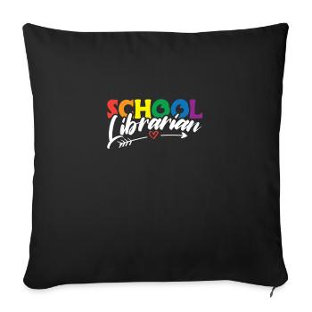 School Librarian Geschenk Schule - Sofakissenbezug 45 x 45 cm - Schwarz - Vorne
