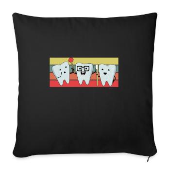 Dentiste dentaire rétro vintage - Housse de coussin décorative 45 x 45 cm - noir - Devant