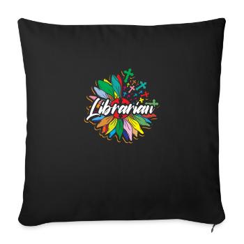 Librarian Shirt Geschenk Bibliothekarin - Sofakissenbezug 45 x 45 cm - Schwarz - Vorne