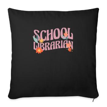 School Librarian Geschenk Schule - Sofakissenbezug 45 x 45 cm - Schwarz - Vorne