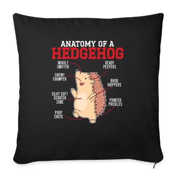 Anatomy Of A Hedgehog Lover Hedgie Wildlife Animal - Sofa pillowcase 17,3'' x 17,3'' (45 x 45 cm) - black - Front
