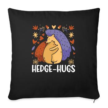 Hedge-hugs Hedgehog Lover Hedgie Wildlife Animal - Sofa pillowcase 17,3'' x 17,3'' (45 x 45 cm) - black - Front