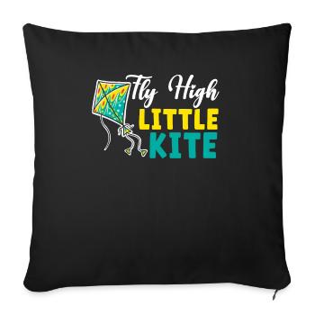 Fly High Little Kite Flying Lover Kite Whisperer - Sofa pillowcase 17,3'' x 17,3'' (45 x 45 cm) - black - Front