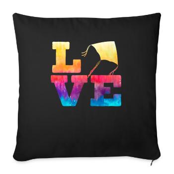 Love Kite Flying Lover Kite Whisperer Kite Maker - Sofa pillowcase 17,3'' x 17,3'' (45 x 45 cm) - black - Front
