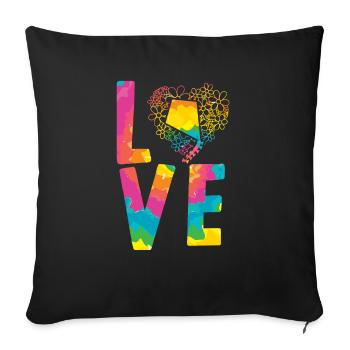 Love Kite Flying Lover Kite Whisperer Kite Maker - Housse de coussin décorative 45 x 45 cm - noir - Devant