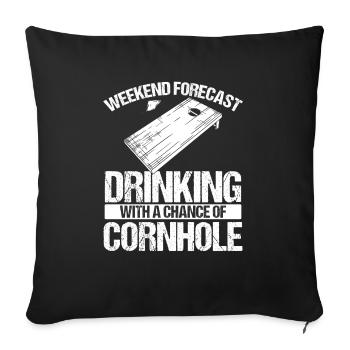 Cornhole Player Weekend Beer Drinking Drinks - Sofa pillowcase 17,3'' x 17,3'' (45 x 45 cm) - black - Front