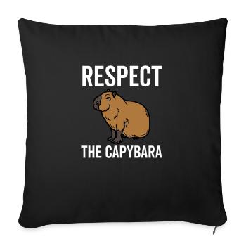 Respect The Capybara - Sofa pillowcase 17,3'' x 17,3'' (45 x 45 cm) - black - Front