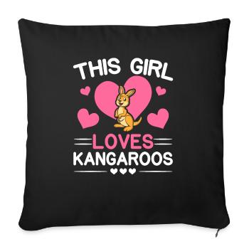 This Girl Loves Kangaroos Safari Wildlife Animal - Sofa pillowcase 17,3'' x 17,3'' (45 x 45 cm) - black - Front