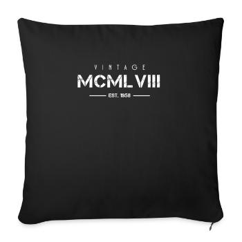 Vintage Born In 1958 Roman Numerals 64th - Sofa pillowcase 17,3'' x 17,3'' (45 x 45 cm) - black - Front