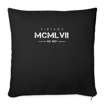 Vintage Born In 1957 Roman Numerals 65th - Sofa pillowcase 17,3'' x 17,3'' (45 x 45 cm) - black - Front