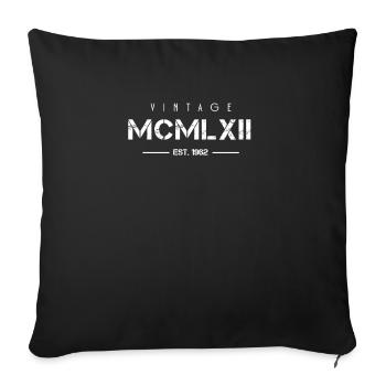 Vintage Born In 1962 Roman Numerals 60th - Sofa pillowcase 17,3'' x 17,3'' (45 x 45 cm) - black - Front