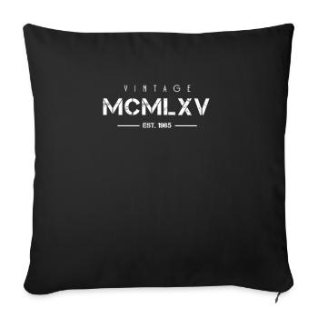 Vintage Born In 1965 Roman Numerals 57th - Sofa pillowcase 17,3'' x 17,3'' (45 x 45 cm) - black - Front