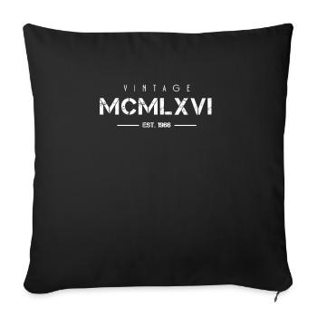 Vintage Born In 1966 Roman Numerals 56th - Sofa pillowcase 17,3'' x 17,3'' (45 x 45 cm) - black - Front