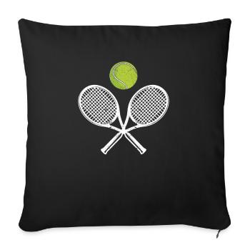 Tennis Crossed Racket Ball Funny Sports Game - Sofa pillowcase 17,3'' x 17,3'' (45 x 45 cm) - black - Front