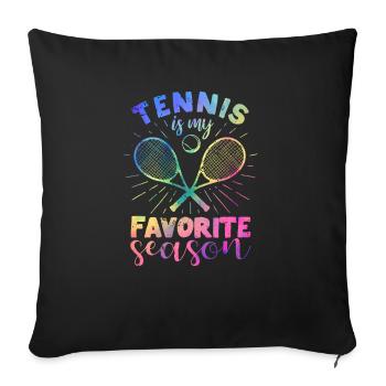 Funny Sports Fan Player Coach Le tennis est à moi - Housse de coussin décorative 45 x 45 cm - noir - Devant