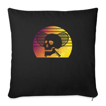 Tennis Skull Player Coach Fan Funny Sport - Sofa pillowcase 17,3'' x 17,3'' (45 x 45 cm) - black - Front