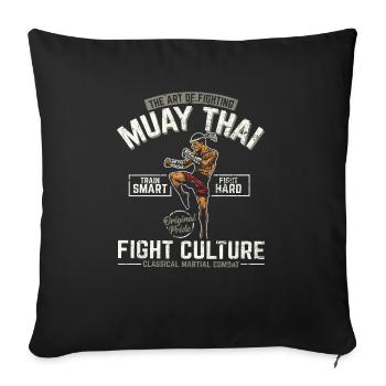 L'art du combat Culture du combat Muay Thai Fighte - Housse de coussin décorative 45 x 45 cm - noir - Devant