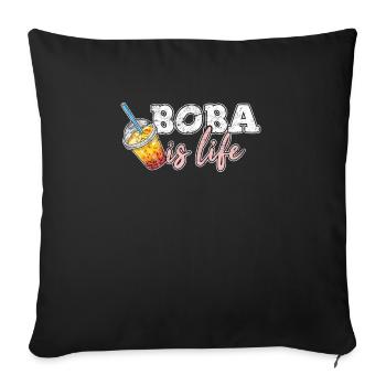 Boba Tea Kawaii Bubble Tea Drinker Tapioca Milk Bo - Sofa pillowcase 17,3'' x 17,3'' (45 x 45 cm) - black - Front