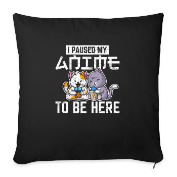 Cats Boba Tea Kawaii Cat Lover Bubble Milk Tea Dri - Sofa pillowcase 17,3'' x 17,3'' (45 x 45 cm) - black - Front