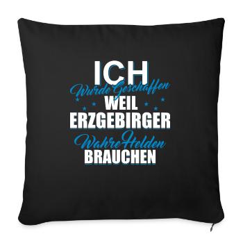 Erzgebirge Helden Geschenk Weihnachten - Sofakissenbezug 45 x 45 cm - Schwarz - Vorne