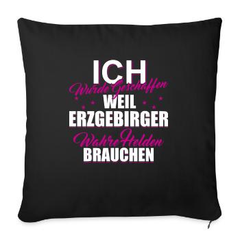 Erzgebirge Helden Geschenk Weihnachten - Sofakissenbezug 45 x 45 cm - Schwarz - Vorne