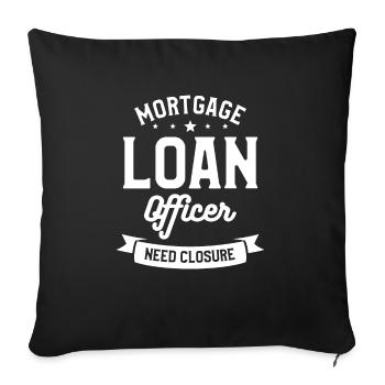 Les agents de prêts hypothécaires ont besoin de fermeture immobilière - Housse de coussin décorative 45 x 45 cm - noir - Devant