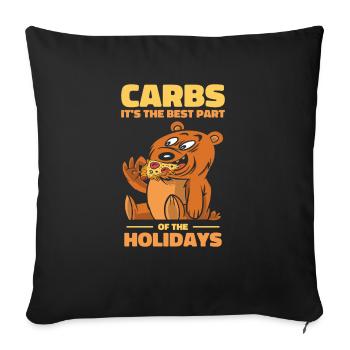Christmas Bear Carbs Holiday Pizza Fast Food - Sofa pillowcase 17,3'' x 17,3'' (45 x 45 cm) - black - Front