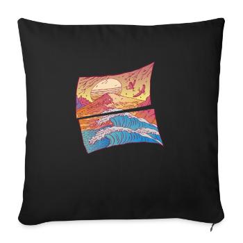 The Great Kanagawa Wave Japanese - Sofa pillowcase 17,3'' x 17,3'' (45 x 45 cm) - black - Front