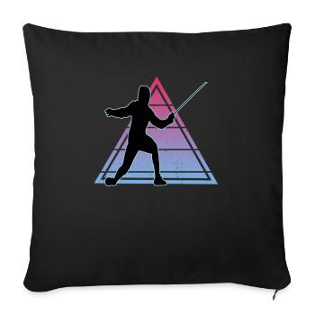 Fencing Fencing Sport Fencing - Sofa pillowcase 17,3'' x 17,3'' (45 x 45 cm) - black - Front