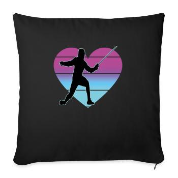 Fencing Fencing Sport Fencing - Sofa pillowcase 17,3'' x 17,3'' (45 x 45 cm) - black - Front