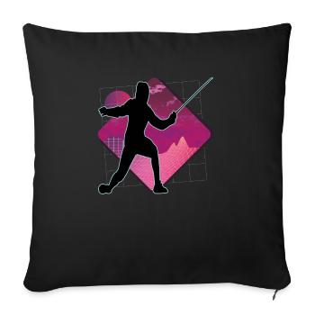 Fencing Fencing Sport Fencing - Sofa pillowcase 17,3'' x 17,3'' (45 x 45 cm) - black - Front