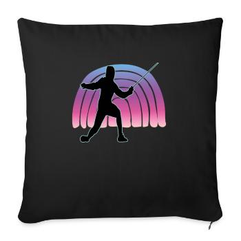 Fencing Fencing Sport Fencing - Sofa pillowcase 17,3'' x 17,3'' (45 x 45 cm) - black - Front