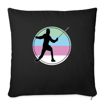 Fencing Fencing Sport Fencing - Sofa pillowcase 17,3'' x 17,3'' (45 x 45 cm) - black - Front