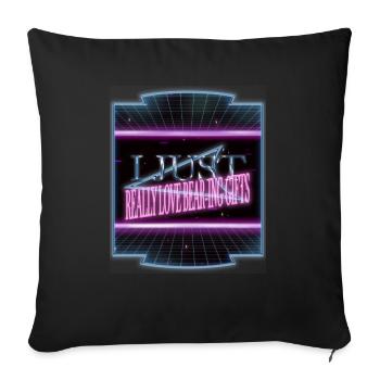 Coati Citation drôle Père Noël maladroit heureux fan de dinosaure - Housse de coussin décorative 45 x 45 cm - noir - Devant