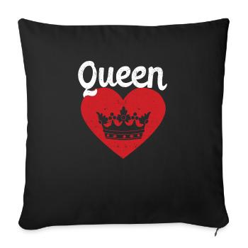 Queen Red Heart Crown Silhouette Couples Man - Sofa pillowcase 17,3'' x 17,3'' (45 x 45 cm) - black - Front