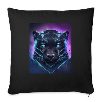 Geometric Panther Polygon Abstract Mystical - Sofa pillowcase 17,3'' x 17,3'' (45 x 45 cm) - black - Front