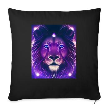 Geometric Leo Polygon Abstract Mystical - Sofa pillowcase 17,3'' x 17,3'' (45 x 45 cm) - black - Front