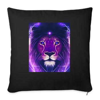 Geometric Leo Polygon Abstract Mystical - Sofa pillowcase 17,3'' x 17,3'' (45 x 45 cm) - black - Front