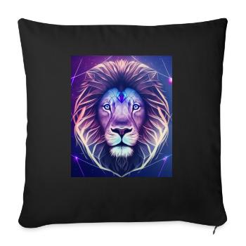 Geometric Leo Polygon Abstract Mystical - Sofa pillowcase 17,3'' x 17,3'' (45 x 45 cm) - black - Front